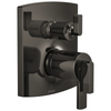 Brizo Brizo TempAssure Thermostatic Valve with Integrated 6-Function Diverter Trim - Less Handles - Complete Kit - Brilliance® Black Onyx