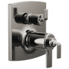 Brizo Brizo TempAssure Thermostatic Valve with Integrated 6-Function Diverter Trim - Less Handles - Complete Kit - Brilliance® Black Onyx