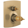 Brizo TempAssure Thermostatic Valve with Integrated 6-Function Diverter Trim - Less Handles - Brilliance® Luxe Gold®
