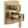 Brizo Brizo TempAssure Thermostatic Valve with Integrated 6-Function Diverter Trim - Less Handles - Complete Kit - Brilliance® Luxe Gold®