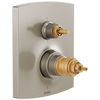 Brizo TempAssure Thermostatic Valve with Integrated 6-Function Diverter Trim - Less Handles - Brilliance® Luxe Nickel®