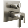 Brizo Frank Lloyd Wright Bath Collection by Brizo TempAssure Thermostatic Valve with 6-Function Integrated Diverter Trim - Less Handles - Complete Kit - Brilliance® Luxe Nickel®
