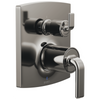 Brizo Brizo Pressure Balance Valve with Integrated 3-Function Diverter Trim - Less Handles - Complete Kit - Brilliance® Black Onyx