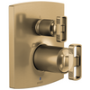 Brizo Brizo Pressure Balance Valve with Integrated 3-Function Diverter Trim - Less Handles - Complete Kit - Brilliance® Luxe Gold®