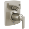 Brizo Brizo Pressure Balance Valve with Integrated 3-Function Diverter Trim - Less Handles - Complete Kit - Brilliance® Luxe Nickel®