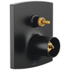 Brizo Pressure Balance Valve with Integrated 6-Function Diverter Trim - Less Handles - Matte Black