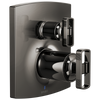Brizo Brizo Pressure Balance Valve with Integrated 6-Function Diverter Trim - Less Handles - Complete Kit - Brilliance® Black Onyx