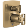 Brizo Brizo Pressure Balance Valve with Integrated 6-Function Diverter Trim - Less Handles - Complete Kit - Brilliance® Luxe Gold®