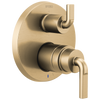 Brizo Litze Pressure Balance Valve with Integrated 6-Function Diverter Trim - Less Handles - Complete Kit - Brilliance® Luxe Gold®