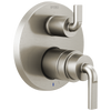 Brizo Litze Pressure Balance Valve with Integrated 6-Function Diverter Trim - Less Handles - Complete Kit - Brilliance® Luxe Nickel®
