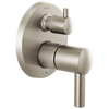 Brizo Odin Pressure Balance Valve with Integrated 6-Function Diverter Trim - Less Handles - Complete Kit - Brilliance® Brushed Nickel
