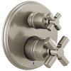 Brizo Invari Pressure Balance Valve With Integrated 6-Function Diverter Trim - Less Handles - Complete Kit - Brilliance® Luxe Nickel®