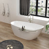 zitta Aito Freestanding bathtub, 66", brushed nickel shelf