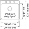 Kindred Steel Queen Drop In Sink - QSL2020-8-3