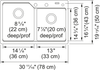 KINDRED Urban Drop In Sink - MGCM2031-9PWT