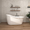 Zitta Freestanding bathtub, 60 1/4", in glossy white with integrated overflow