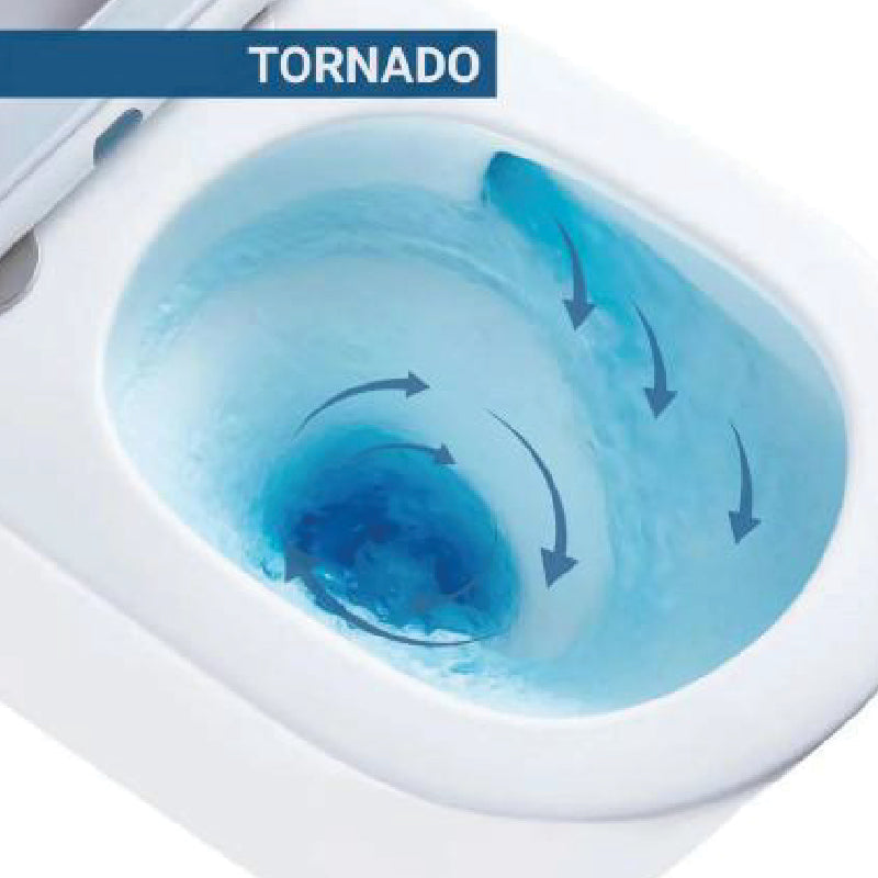 Alps- Victoria Wall-Mounted Toilet Dual Flush 1.6/1.1 gpf - KW-9003WT With Seat - Glossy White