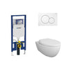 Bocchi Wall Mounted Toilet With Geberit In-Wall Tank (Seat and Flush plate Included) - Milano White