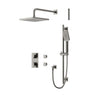 Aqua Brass Square Thermostatic Shower Trim Kit 2-way Shared