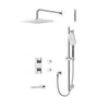 Aqua Brass Square Rounded Thermostatic Shower Trim Kit 3-way Non-shared (G)