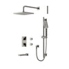 Aqua Brass Square Thermostatic Shower Trim Kit 3-way Non-shared (G)