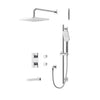 Aqua Brass Square Thermostatic Shower Trim Kit 3-way Non-shared (G)