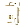 Aqua Brass Square Thermostatic Shower Trim Kit 3-way Non-shared (G)