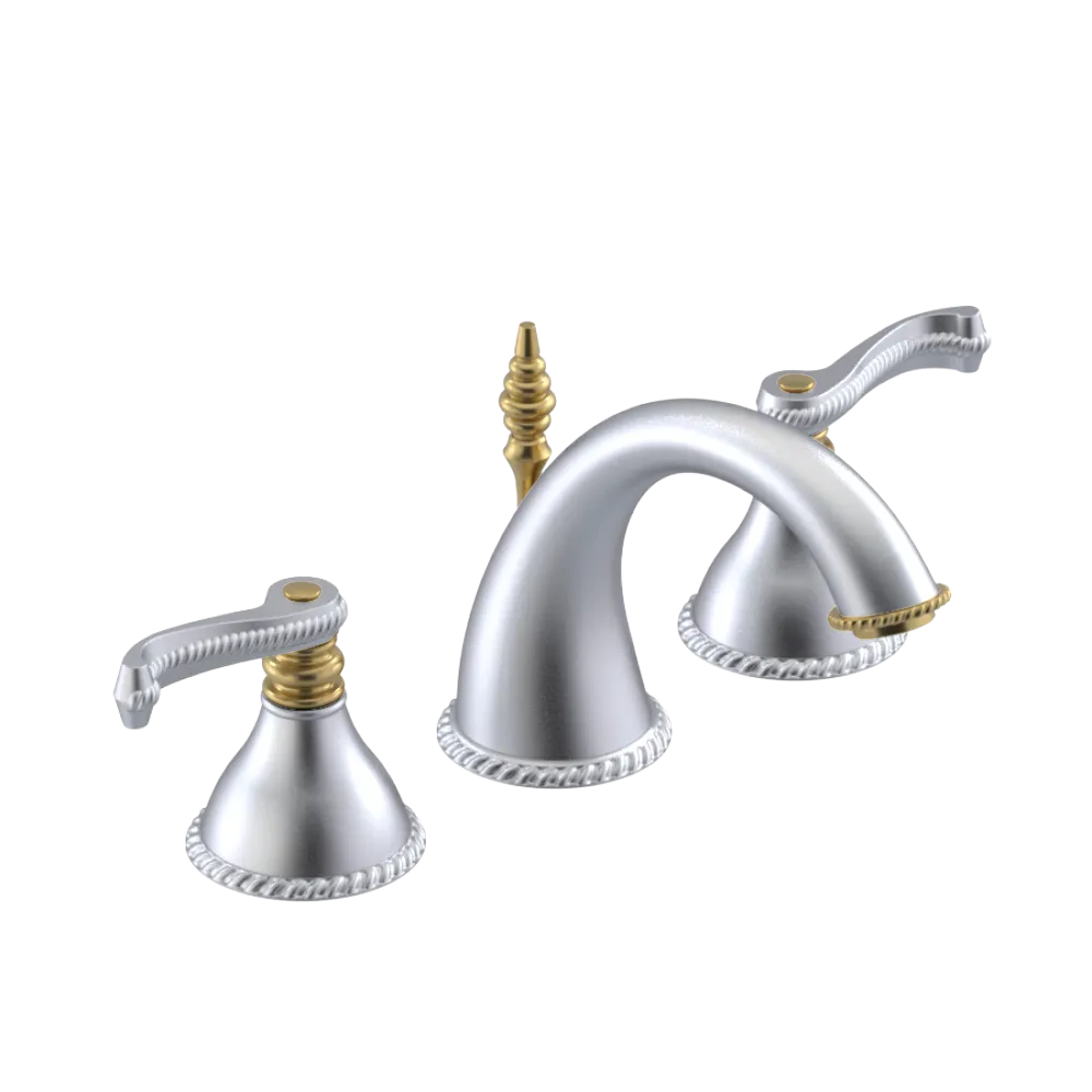 Rubinet Widespread Lav. Set. (less drain) Satin Chrome