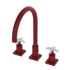 Rubinet Widespread Kitchen Set Maroon