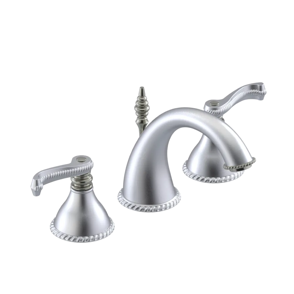 Rubinet Widespread Lav. Set. (less drain) Satin Chrome
