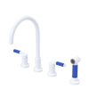 Rubinet Widespread Kitchen Set with Hand Spray White