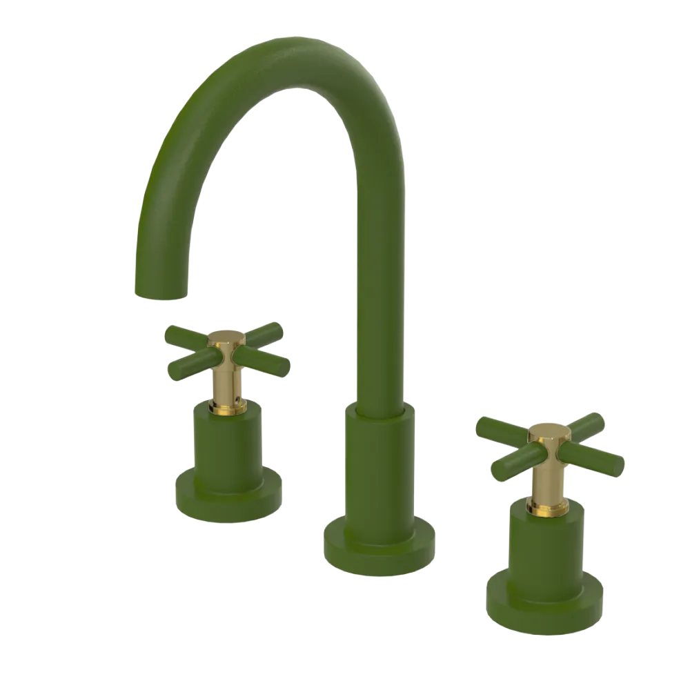 Rubinet Widespread Kitchen Set with LaSalle Spout Green Envy