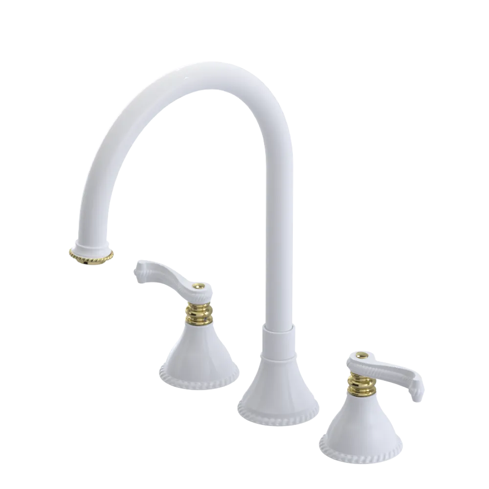 Rubinet Widespread Kitchen Set White