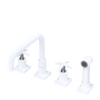 Rubinet Widespread Kitchen Set with Genesis Spout with Hand Spray Matt White