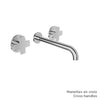 Baril Two handles wall-mounted lavatory faucet (without handle), drain not included