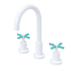 Rubinet Widespread Kitchen Set with LaSalle Spout White
