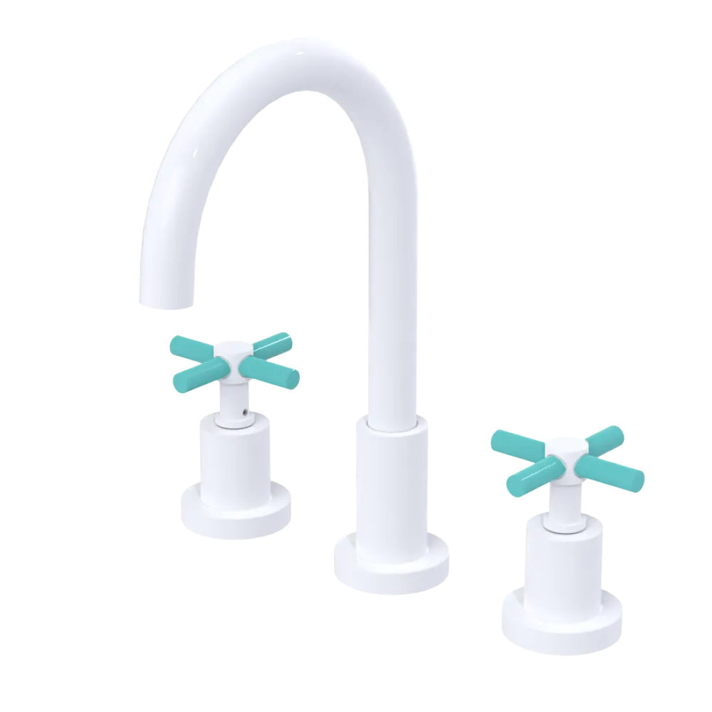 Rubinet Widespread Kitchen Set with LaSalle Spout White