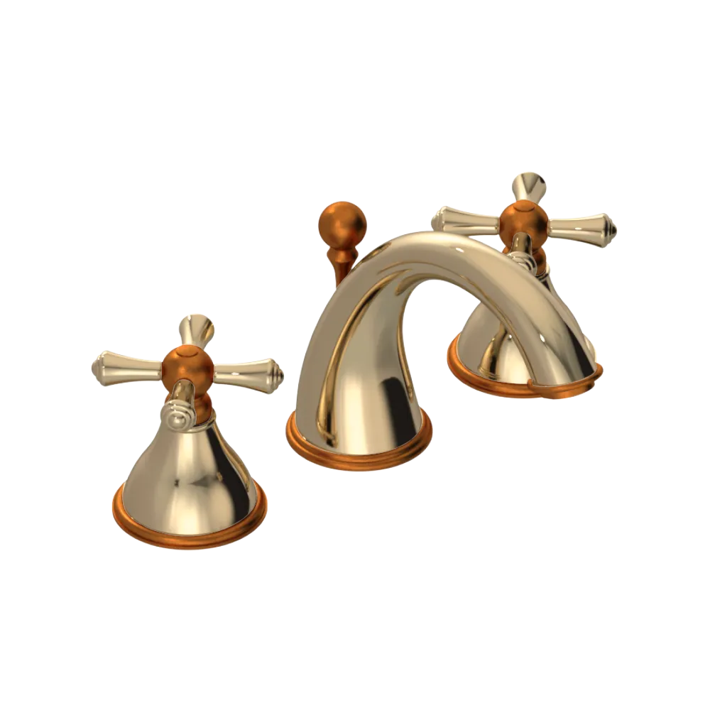 Rubinet Widespread Lav. Set. (less drain) Gold