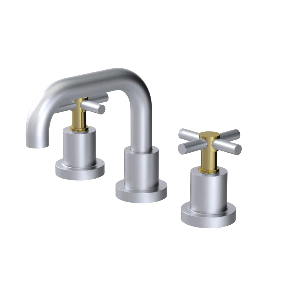 Rubinet Widespread Lav. Set. (less drain) Satin Chrome