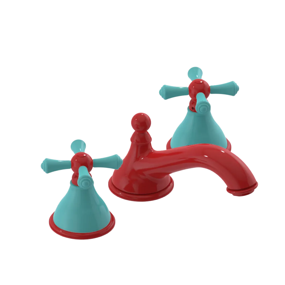 Rubinet Widespread Lav. Set. (less drain) Red