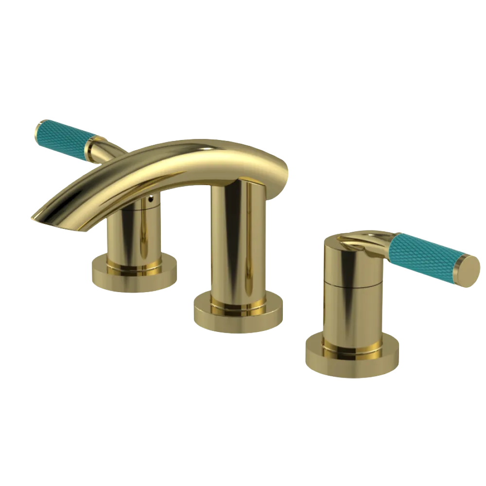 Rubinet Widespread Lav. Set. (less drain) Natural Brass