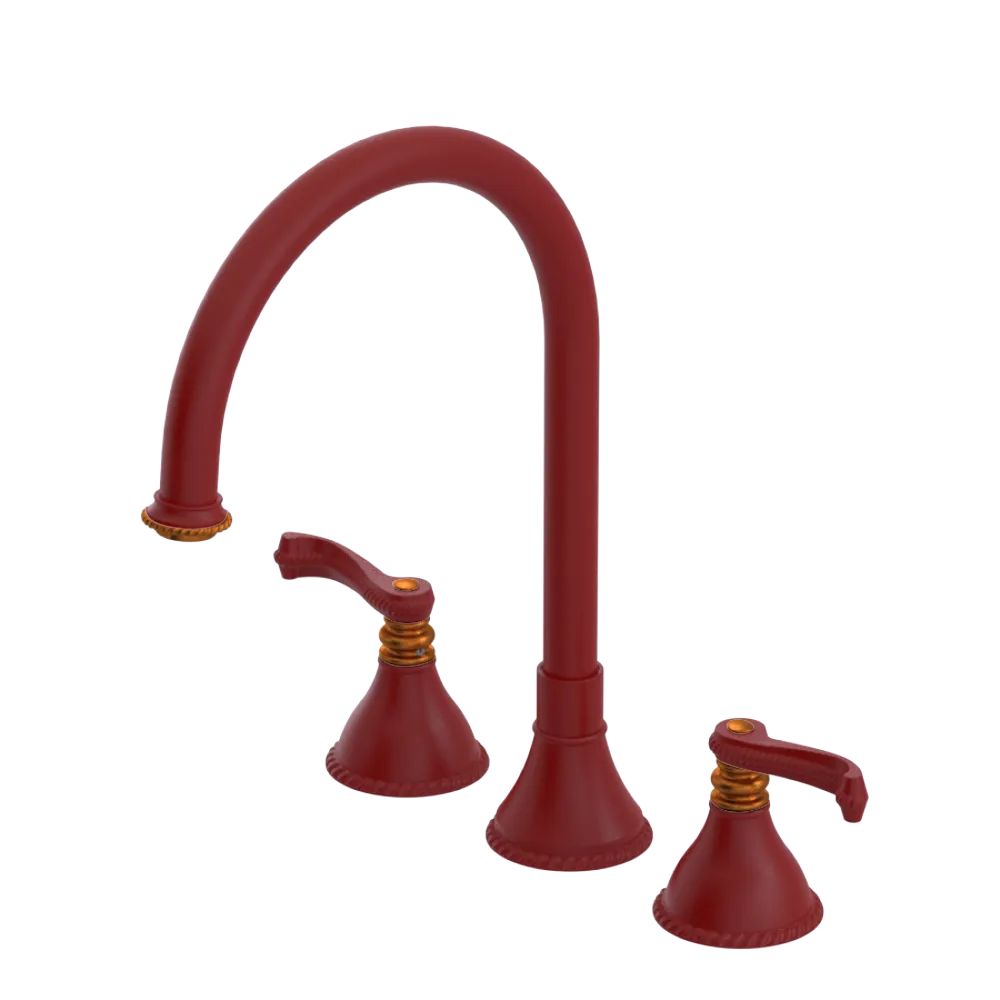 Rubinet Widespread Kitchen Set Maroon