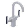 Rubinet Single Hole Dual Handle Lav. Set. (less drain) White