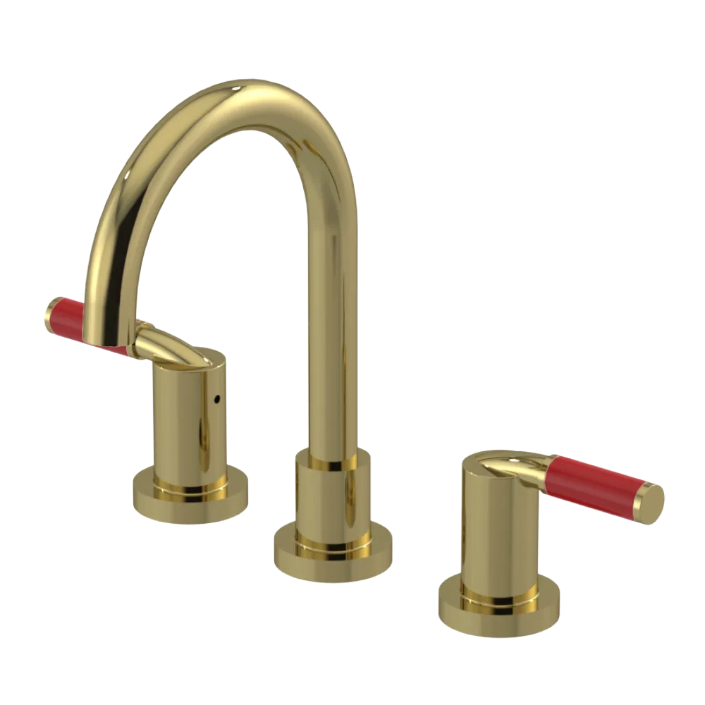 Rubinet Widespread Lav set (less drain) Natural Brass