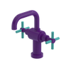 Rubinet Single Hole Dual Handle Lav. Set. (less drain) Purple Haze