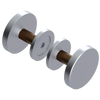 Rubinet Shower Door Knob (set) Satin Chrome