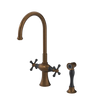 Rubinet Two Handle Single Hole Kitchen Set with Hand Spray Tuscan Brass