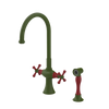 Rubinet Two Handle Single Hole Kitchen Set with Hand Spray Green Envy