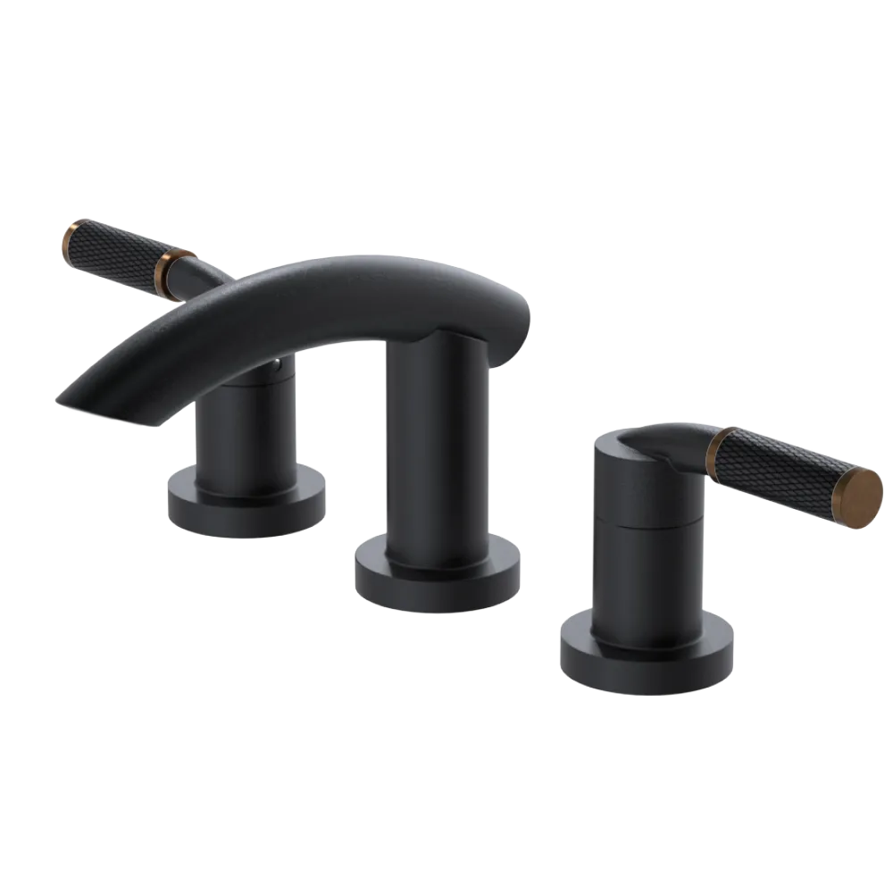 Rubinet Widespread Lav. Set. (less drain) Matt Black