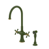 Rubinet Two Handle Single Hole Kitchen Set with Hand Spray Green Envy
